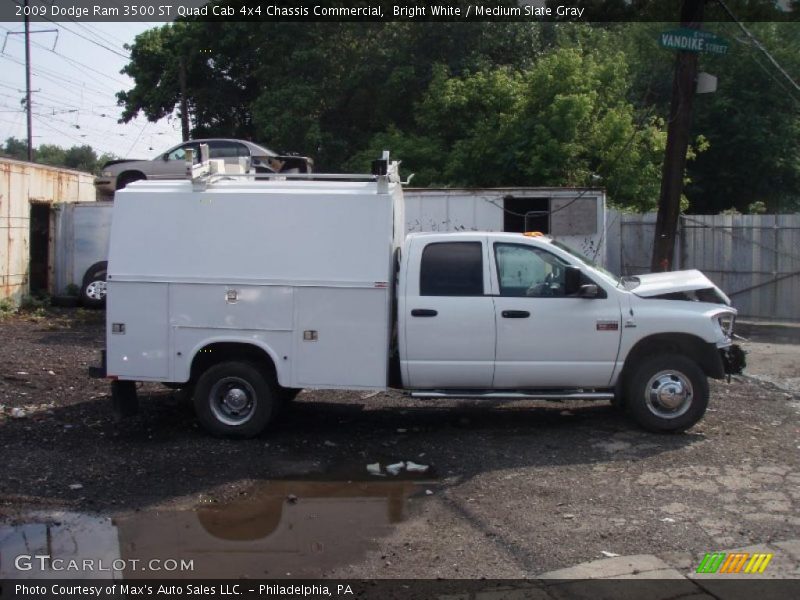 Bright White / Medium Slate Gray 2009 Dodge Ram 3500 ST Quad Cab 4x4 Chassis Commercial