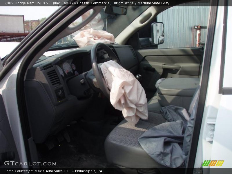 Bright White / Medium Slate Gray 2009 Dodge Ram 3500 ST Quad Cab 4x4 Chassis Commercial