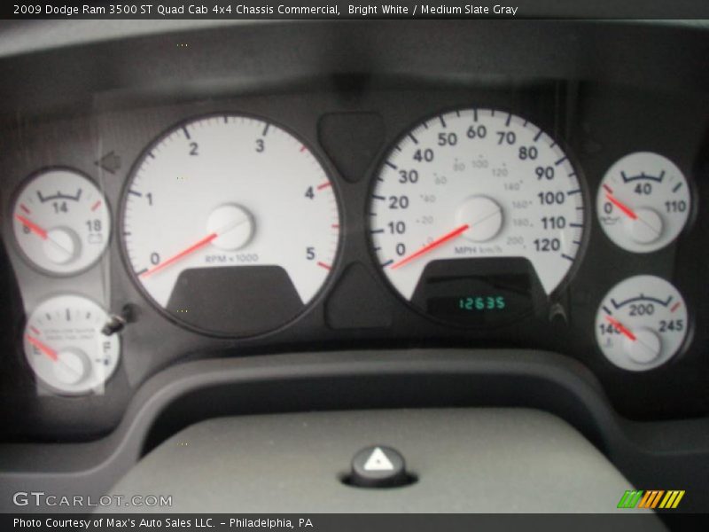 Bright White / Medium Slate Gray 2009 Dodge Ram 3500 ST Quad Cab 4x4 Chassis Commercial