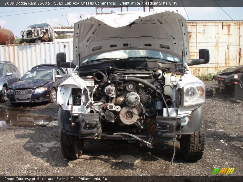 Bright White / Medium Slate Gray 2009 Dodge Ram 3500 ST Quad Cab 4x4 Chassis Commercial