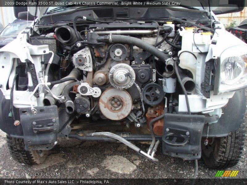 Bright White / Medium Slate Gray 2009 Dodge Ram 3500 ST Quad Cab 4x4 Chassis Commercial
