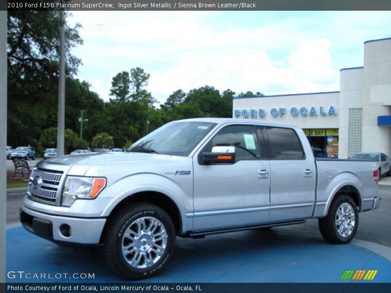 Ingot Silver Metallic / Sienna Brown Leather/Black 2010 Ford F150 Platinum SuperCrew