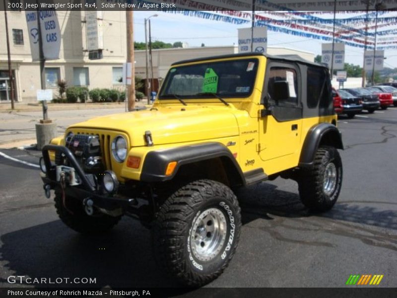 Solar Yellow / Agate Black 2002 Jeep Wrangler Sport 4x4