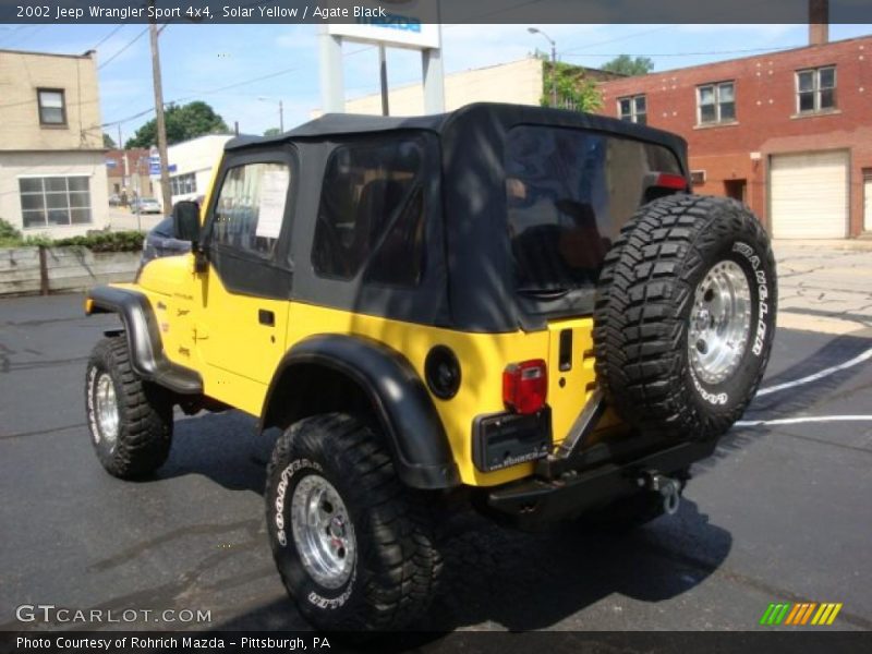 Solar Yellow / Agate Black 2002 Jeep Wrangler Sport 4x4