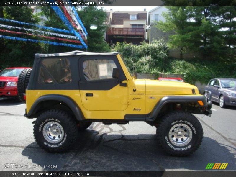 Solar Yellow / Agate Black 2002 Jeep Wrangler Sport 4x4