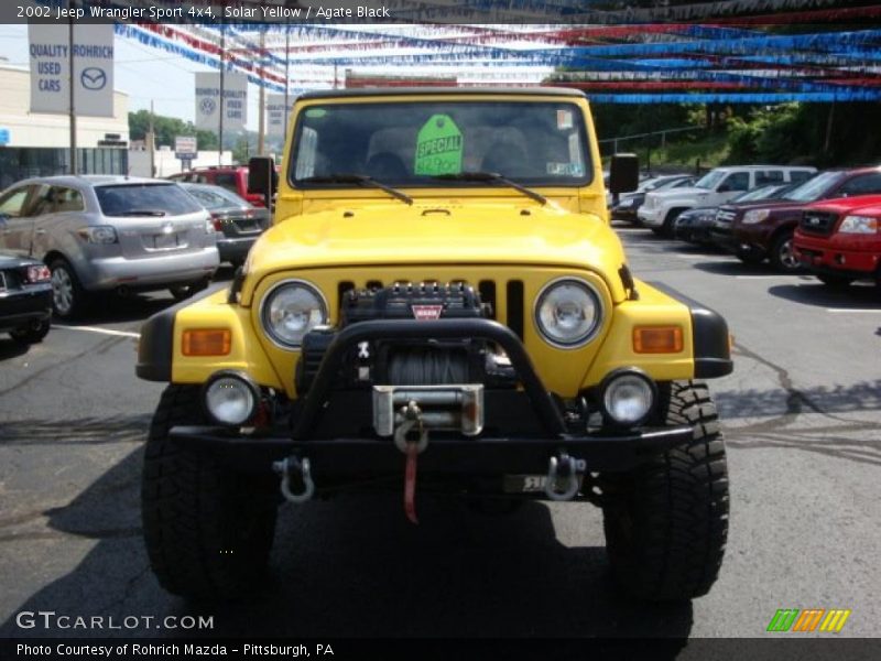 Solar Yellow / Agate Black 2002 Jeep Wrangler Sport 4x4