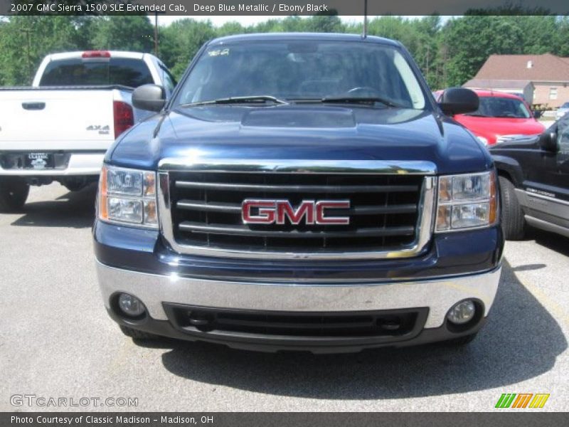 Deep Blue Metallic / Ebony Black 2007 GMC Sierra 1500 SLE Extended Cab