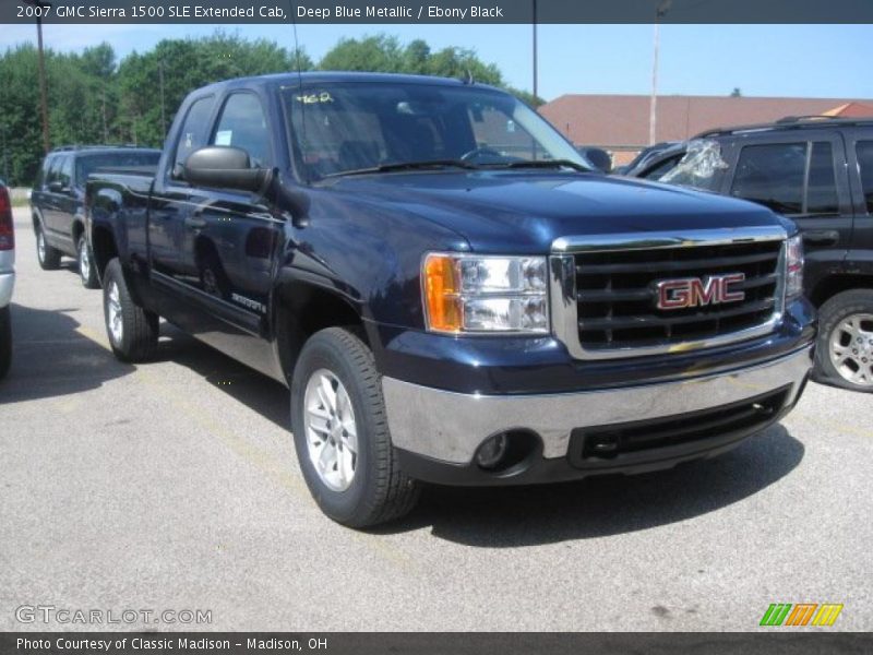 Deep Blue Metallic / Ebony Black 2007 GMC Sierra 1500 SLE Extended Cab