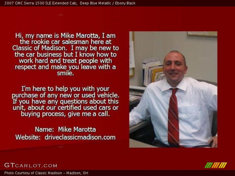 Deep Blue Metallic / Ebony Black 2007 GMC Sierra 1500 SLE Extended Cab