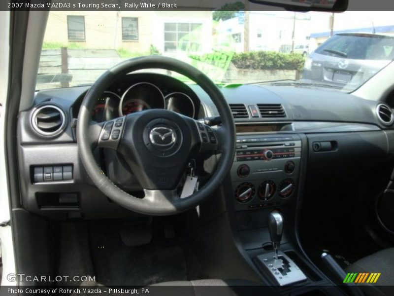 Rally White / Black 2007 Mazda MAZDA3 s Touring Sedan