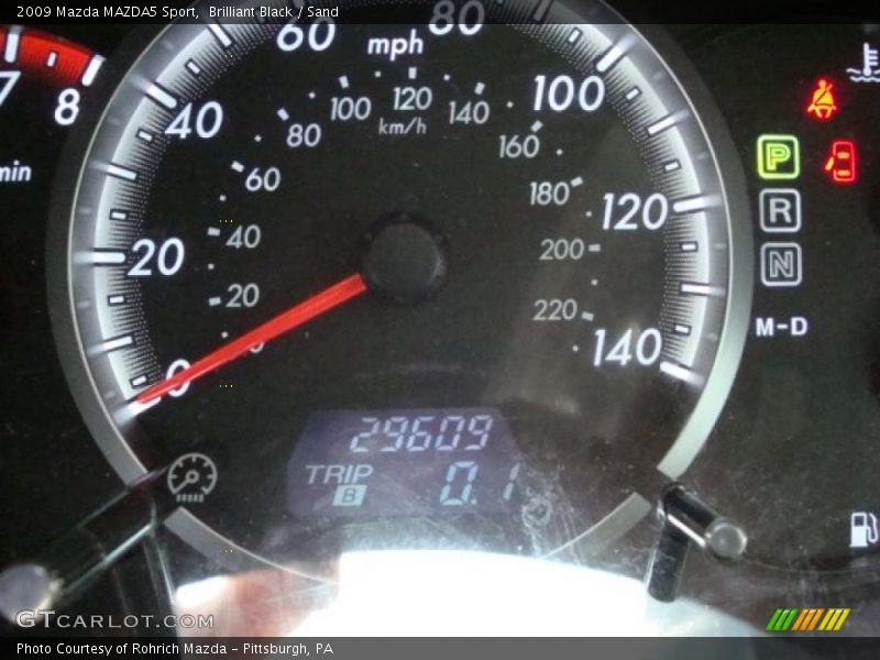 Brilliant Black / Sand 2009 Mazda MAZDA5 Sport