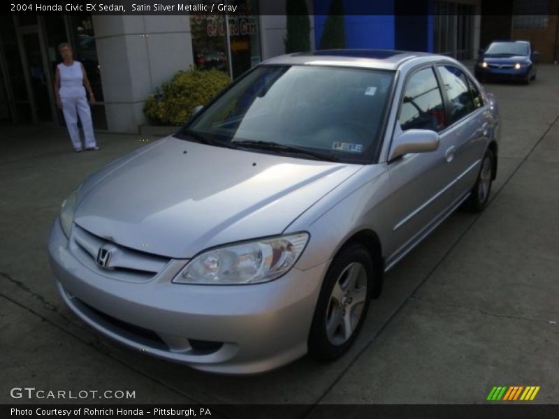 Satin Silver Metallic / Gray 2004 Honda Civic EX Sedan
