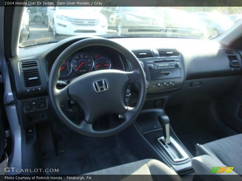 Satin Silver Metallic / Gray 2004 Honda Civic EX Sedan