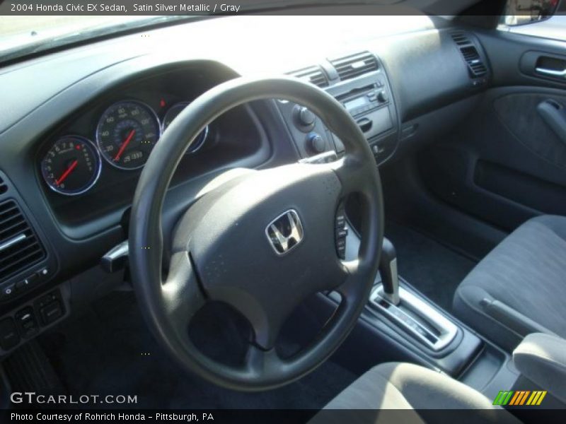 Satin Silver Metallic / Gray 2004 Honda Civic EX Sedan