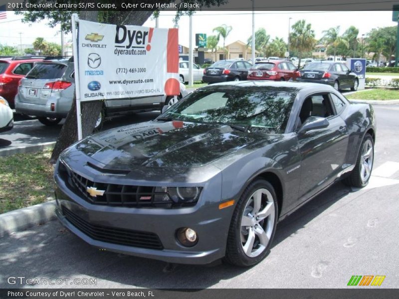 Cyber Gray Metallic / Black 2011 Chevrolet Camaro SS/RS Coupe