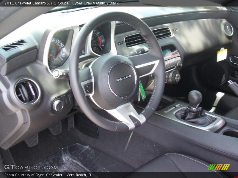 Cyber Gray Metallic / Black 2011 Chevrolet Camaro SS/RS Coupe
