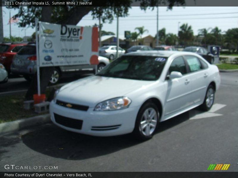 Summit White / Neutral 2011 Chevrolet Impala LS