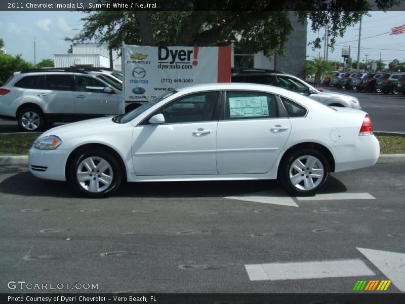 Summit White / Neutral 2011 Chevrolet Impala LS