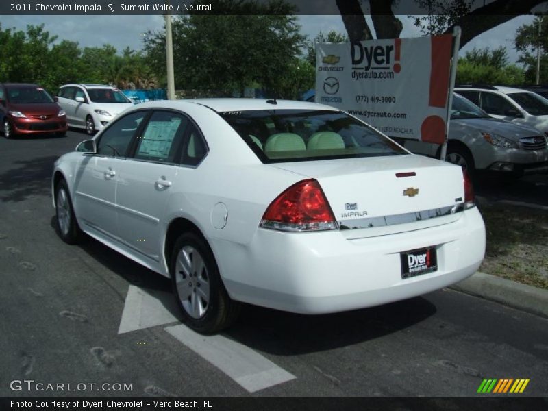 Summit White / Neutral 2011 Chevrolet Impala LS