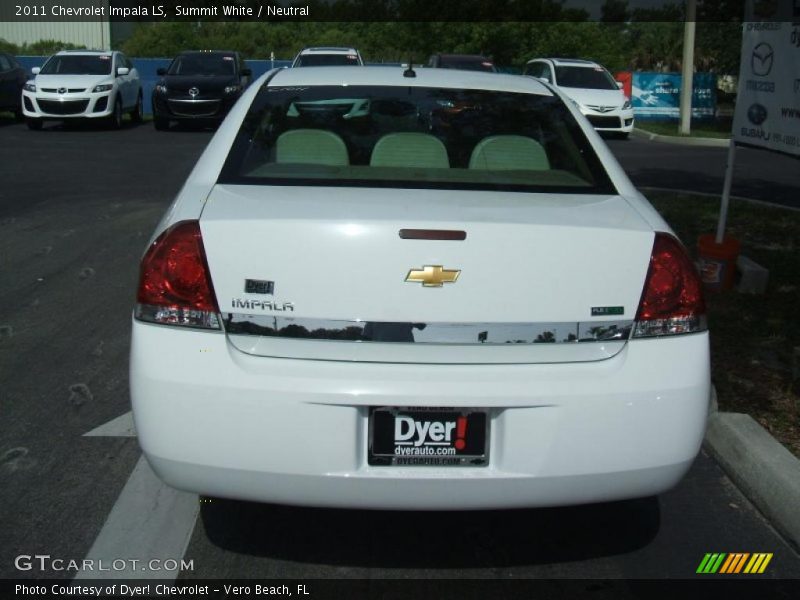 Summit White / Neutral 2011 Chevrolet Impala LS