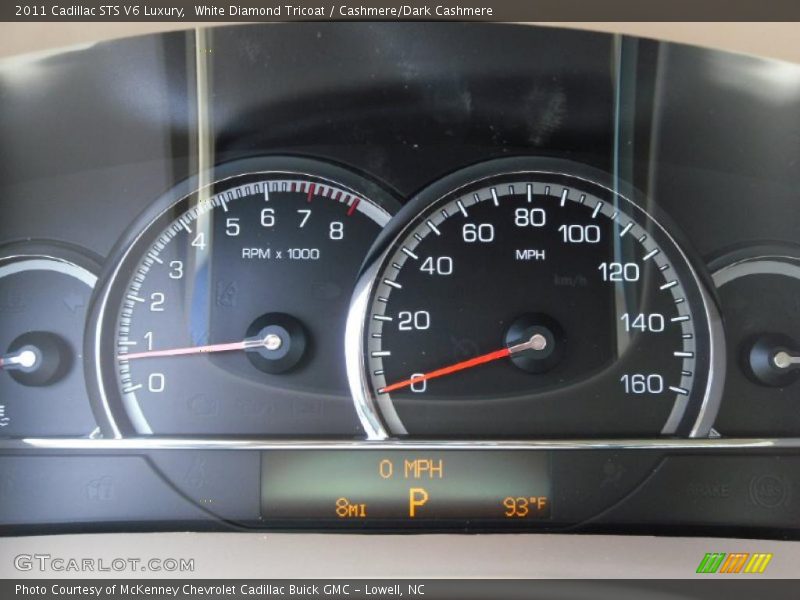 White Diamond Tricoat / Cashmere/Dark Cashmere 2011 Cadillac STS V6 Luxury