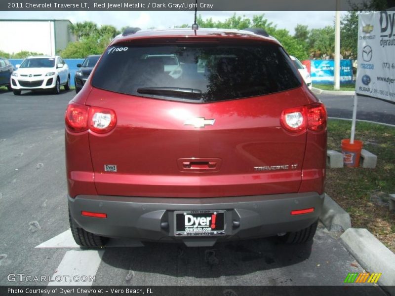 Red Jewel Metallic / Dark Gray/Light Gray 2011 Chevrolet Traverse LT