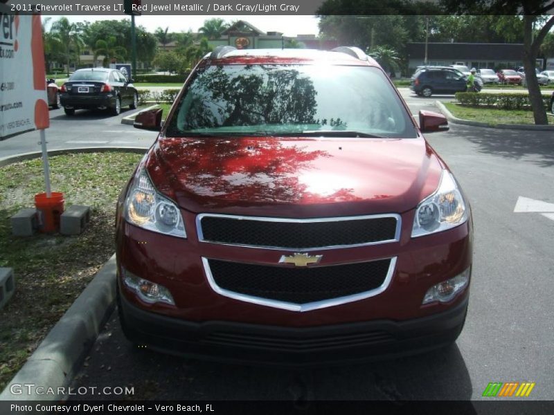 Red Jewel Metallic / Dark Gray/Light Gray 2011 Chevrolet Traverse LT