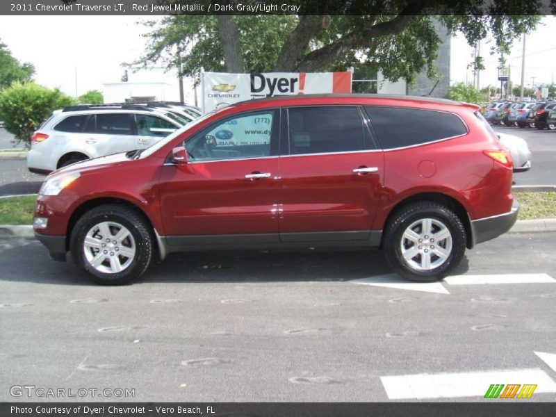 Red Jewel Metallic / Dark Gray/Light Gray 2011 Chevrolet Traverse LT