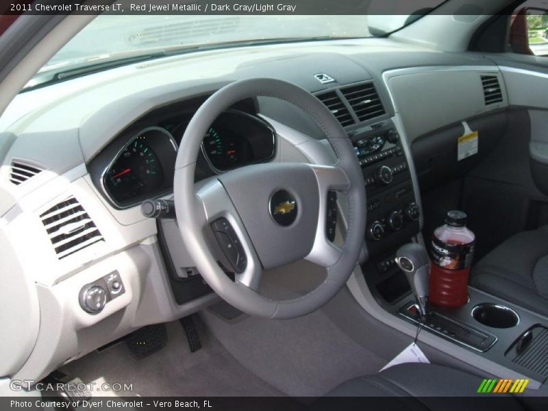 Red Jewel Metallic / Dark Gray/Light Gray 2011 Chevrolet Traverse LT