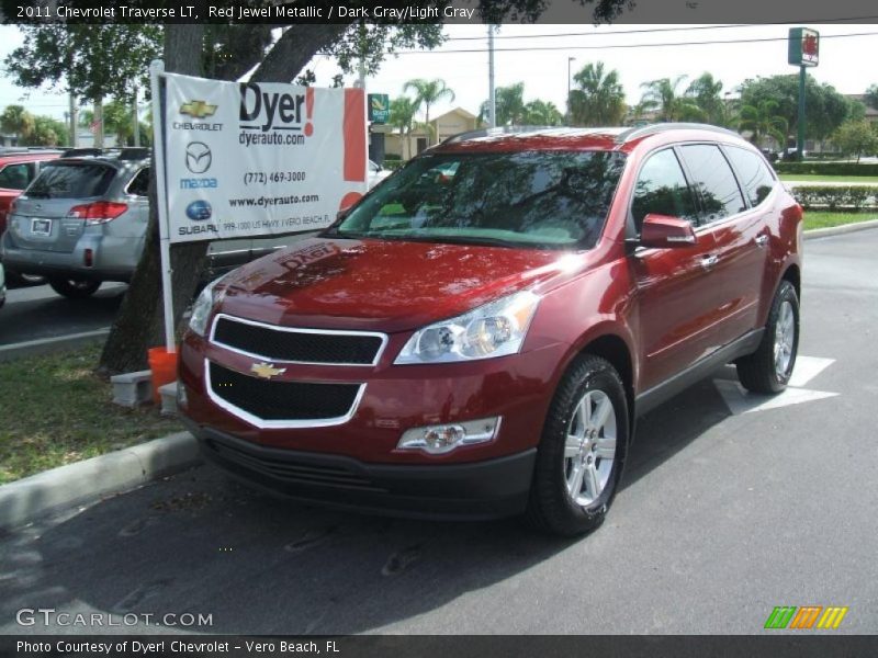 Red Jewel Metallic / Dark Gray/Light Gray 2011 Chevrolet Traverse LT