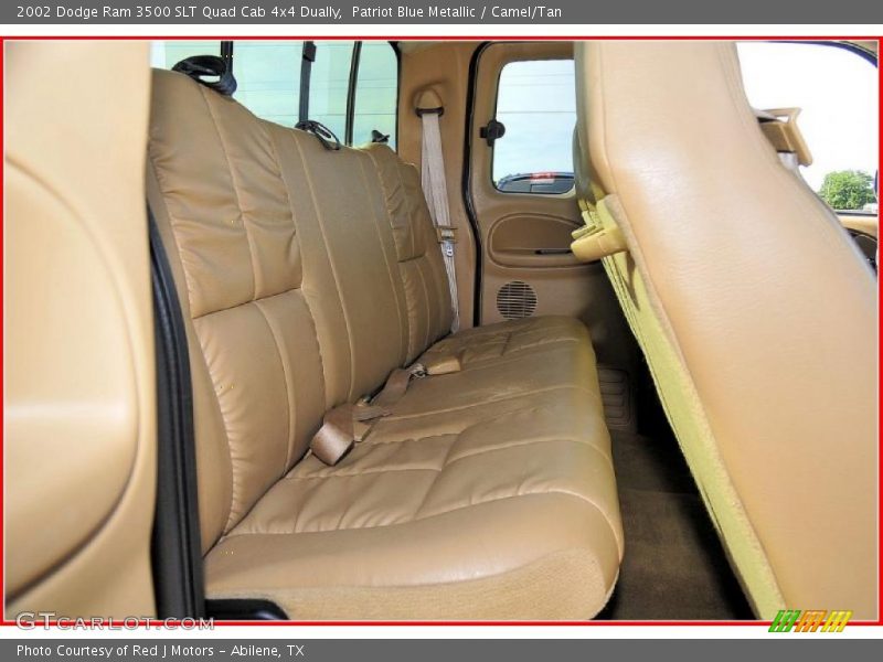Patriot Blue Metallic / Camel/Tan 2002 Dodge Ram 3500 SLT Quad Cab 4x4 Dually