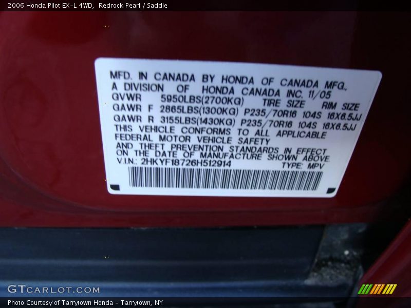 Redrock Pearl / Saddle 2006 Honda Pilot EX-L 4WD