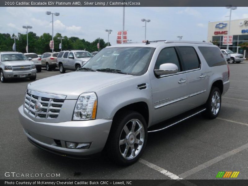 Silver Lining / Cashmere/Cocoa 2010 Cadillac Escalade ESV Platinum AWD