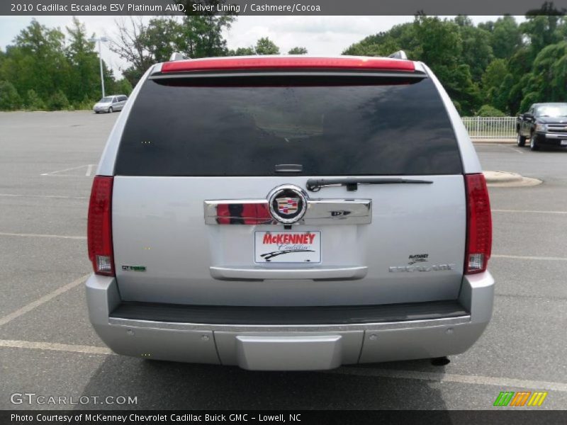Silver Lining / Cashmere/Cocoa 2010 Cadillac Escalade ESV Platinum AWD