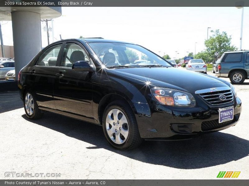 Ebony Black / Gray 2009 Kia Spectra EX Sedan