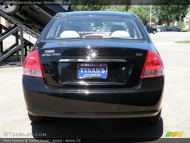 Ebony Black / Gray 2009 Kia Spectra EX Sedan