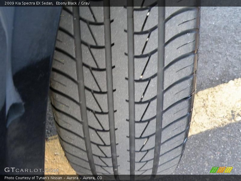 Ebony Black / Gray 2009 Kia Spectra EX Sedan