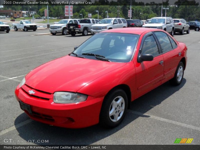 Victory Red / Graphite Gray 2003 Chevrolet Cavalier Sedan
