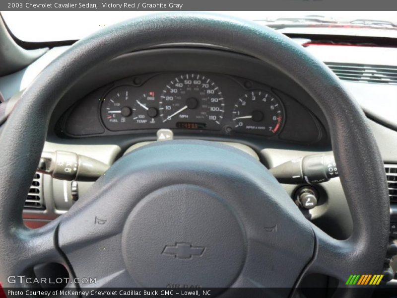 Victory Red / Graphite Gray 2003 Chevrolet Cavalier Sedan