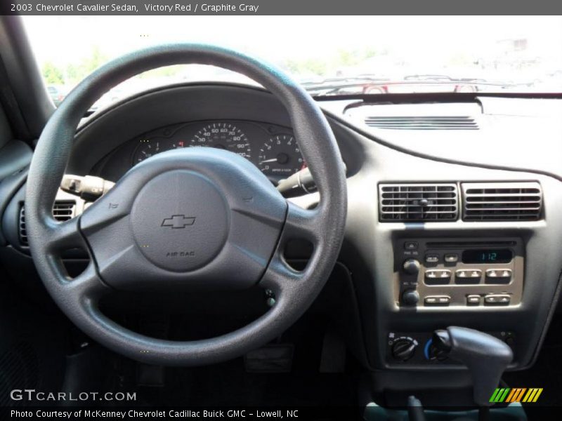 Victory Red / Graphite Gray 2003 Chevrolet Cavalier Sedan