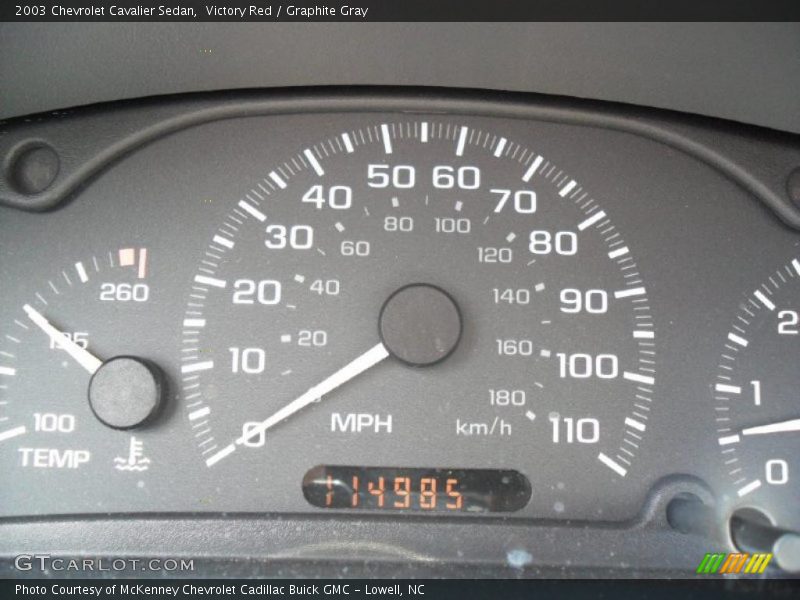 Victory Red / Graphite Gray 2003 Chevrolet Cavalier Sedan