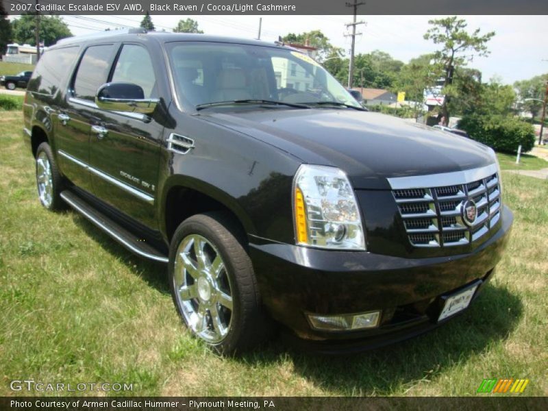 Black Raven / Cocoa/Light Cashmere 2007 Cadillac Escalade ESV AWD