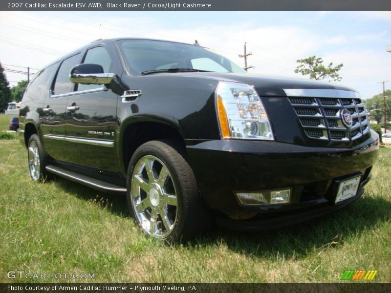 Black Raven / Cocoa/Light Cashmere 2007 Cadillac Escalade ESV AWD