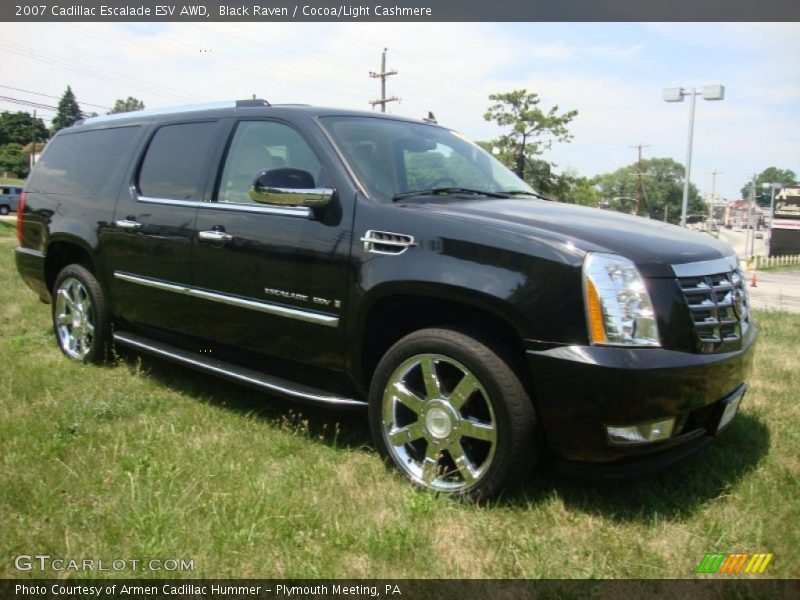 Black Raven / Cocoa/Light Cashmere 2007 Cadillac Escalade ESV AWD