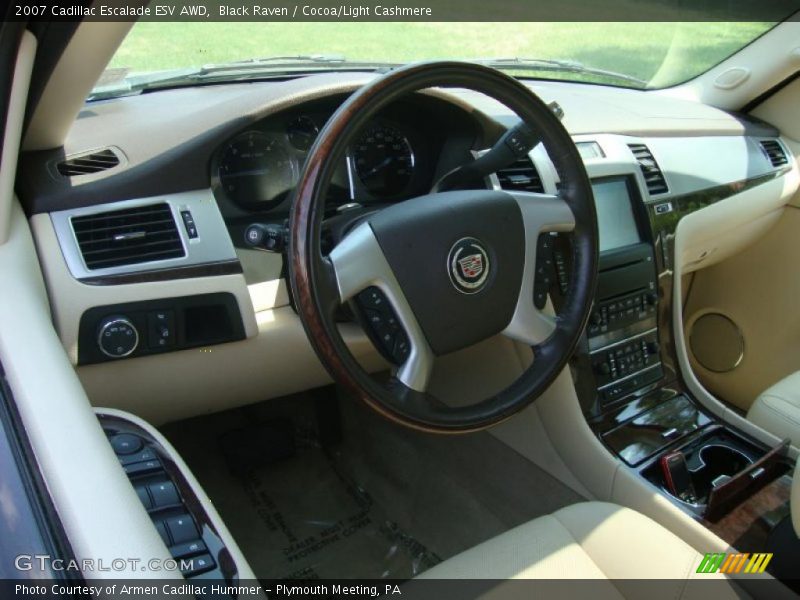 Black Raven / Cocoa/Light Cashmere 2007 Cadillac Escalade ESV AWD