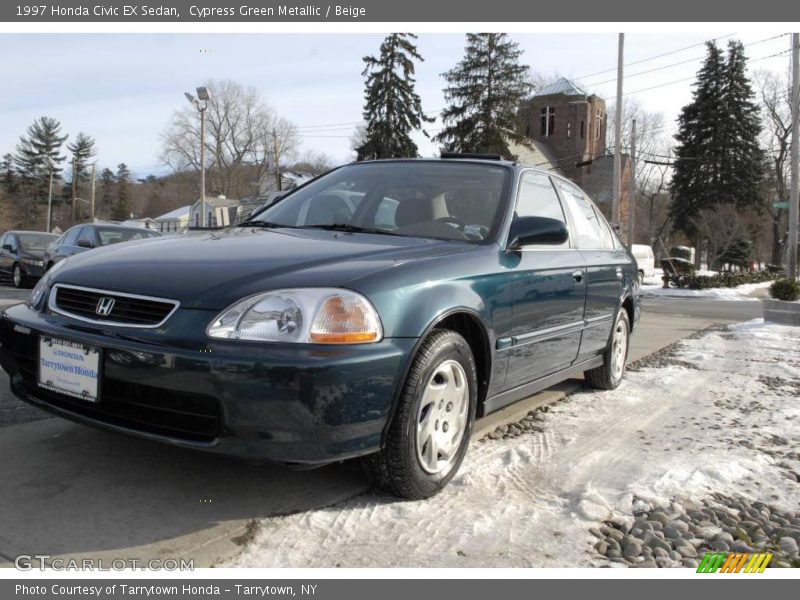 Cypress Green Metallic / Beige 1997 Honda Civic EX Sedan