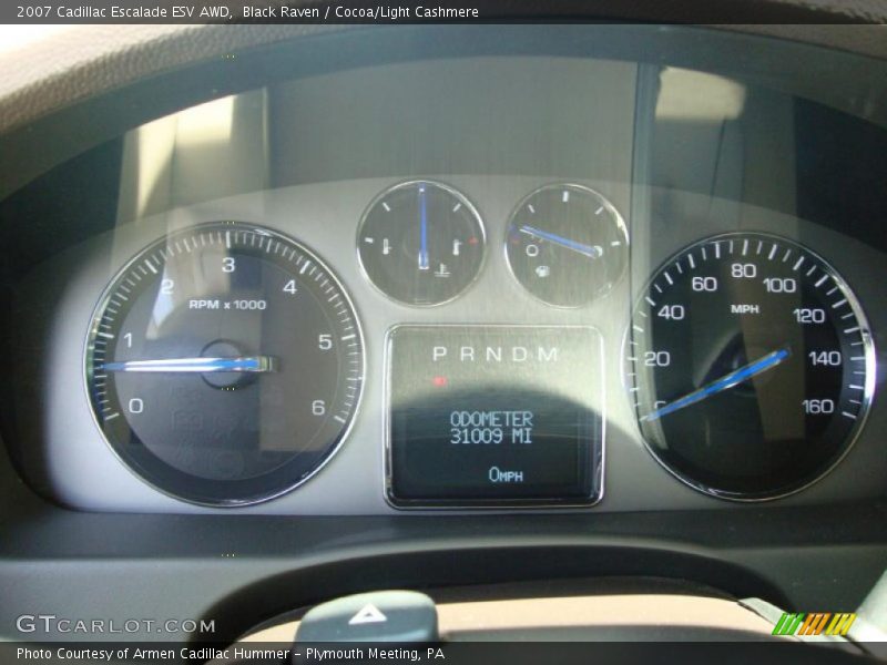 Black Raven / Cocoa/Light Cashmere 2007 Cadillac Escalade ESV AWD