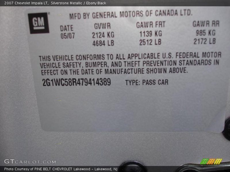 Silverstone Metallic / Ebony Black 2007 Chevrolet Impala LT