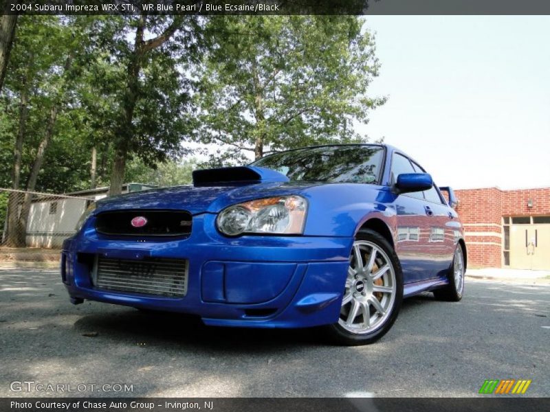 WR Blue Pearl / Blue Ecsaine/Black 2004 Subaru Impreza WRX STi