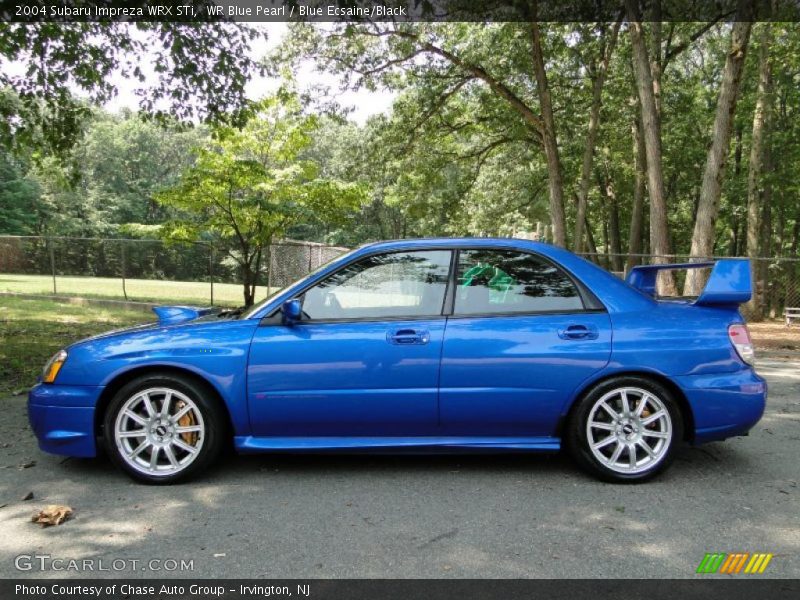 WR Blue Pearl / Blue Ecsaine/Black 2004 Subaru Impreza WRX STi